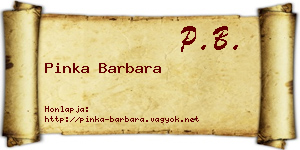 Pinka Barbara névjegykártya